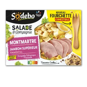 Salade Montmartre Pâtes Crudités œuf Jambon Emmental 320g - Sodebo