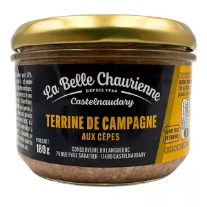 Terrine Campagne Cepes 180g - LA BELLE CHAURIENNE
