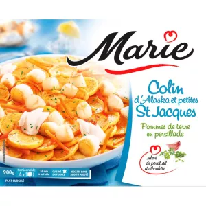 Alaska mezgiti ve küçük deniz tarağı, maydanozlu patates 900 g - MARIE