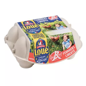 Oeufs sans OGM label rouge X6 - LES FERMIERS DE LOUE