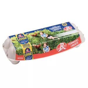 Oeufs moyens fermiers liberté label rouge x12 - LES FERMIERS DE LOUÉ