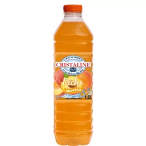 Eau aromatisée pêche 1,5L - CRISTALINE
