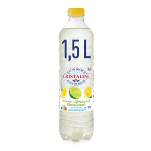 Eau de source plate aromatisée au jus Citronnade 1,5L - CRISTALINE