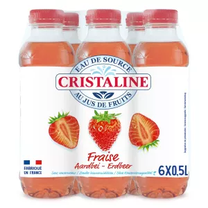 Eau De Source Au Jus De Fruits Aromatisée Fraise 6x50cl - Cristaline