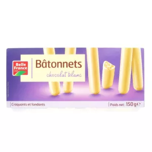 Bâtonnets Croustillant Chocolat Blanc 150g - BELLE FRANCE