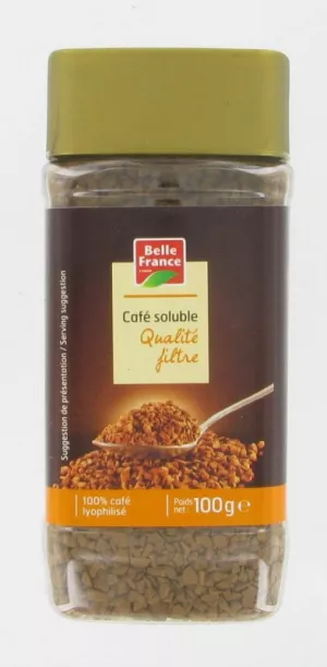 Café Soluble Qualité Filtre Lyophilisé 100g - BELLE FRANCE
