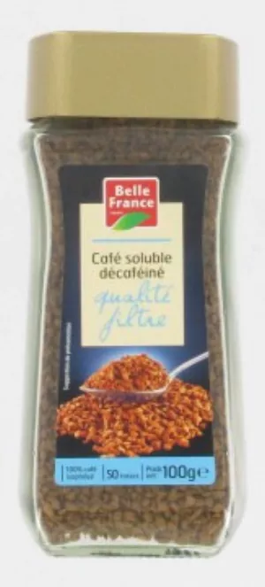 Café Soluble Qualité Filtre Lyophilisé Décaféiné 100g - BELLE FRANCE
