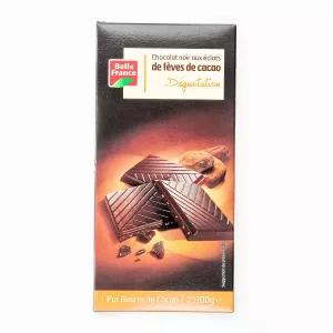 Chocolat Noir Degust Feves De Cacao 100g - BELLE FRANCE