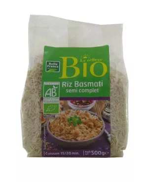 Riz Long Basmati Semi Complet 500g - BELLE FRANCE