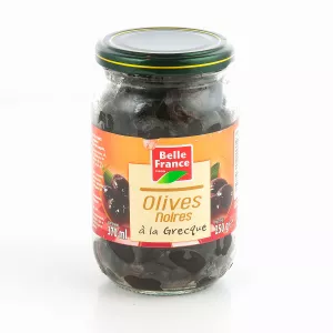 Olive Noire A La Grecque  Bocal 250 G - BELLE FRANCE