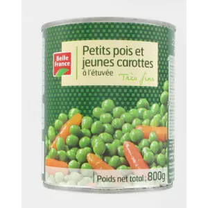 Petits Pois Carottes Très Fins 800g - BELLE FRANCE