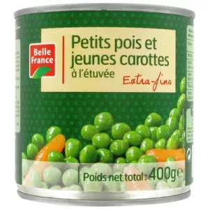 Petits Pois Carotte Extra Fins 400g - BELLE FRANCE