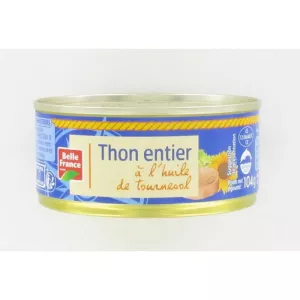 Thon Entier à L'huile De Tournesol 160g - BELLE FRANCE