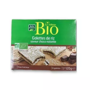 Galettes De Riz Chocolat Noisettes X6 Le Réflexe Bio 120g - BELLE FRANCE