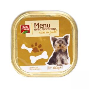 Menu Chien Riche En Poulet  Barquette 300 G - BELLE FRANCE
