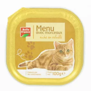 Menu Chat Riche En Volaille  Barquette 100 G - BELLE FRANCE