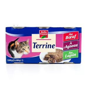 Terrina Multivariada para Gato 3x400g - BELLE FRANCE