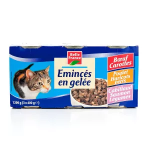 Emince Gelee Chat Multiv  Boite 3 X 1/2 1.2 Kg - BELLE FRANCE