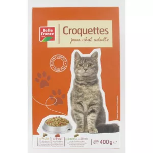 Croquette Chat Poul/boeuf/lapin/din  Etui 400 G - BELLE FRANCE