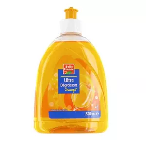 Liquide vaisselle ultra dégraissant orange, 500 ml - BELLE FRANCE