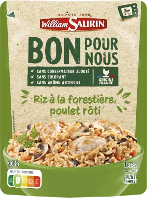 Plat Cuisiné Riz Forestière Poulet Rôti, 300g - WILLIAM SAURIN