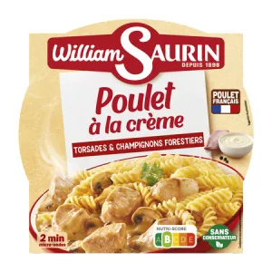 Poulet à la Crème, Torsades & Champignons 280g - WILLIAM SAURIN