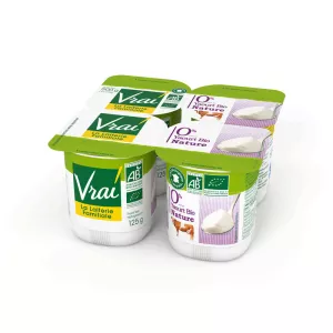 Yaourt Nature 0% Bio 4x125g - VRAI