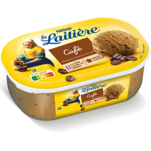 Сливочное мороженое кофе с шоколадными зёрнами в контейнере 490 g - LA LAITIÈRE