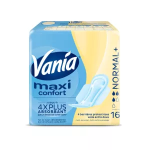 Serviettes Hygiéniques avec Ailettes Normal+ Maxi Confort x16 - VANIA