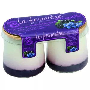 Mure/Blueberry Gourmet Yogurt 2x160g - LA FERMIÈRE