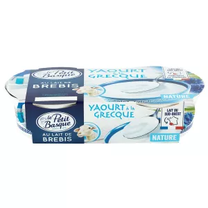 Yaourt grecque lait de brebis nature 2x150g - LE PETIT BASQUE