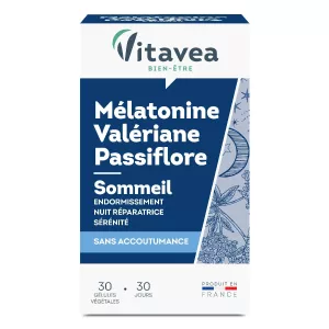 Nahrungsergänzungsmittel Melatonin Baldrian Passionsblume X30 - Vitavea