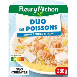 Plat Cuisiné Duo De Poissons Riz, Sauce Citron 280g - Fleury Michon