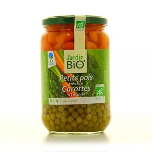 Petits pois et carottes  BIO 660g - JARDIN BIO