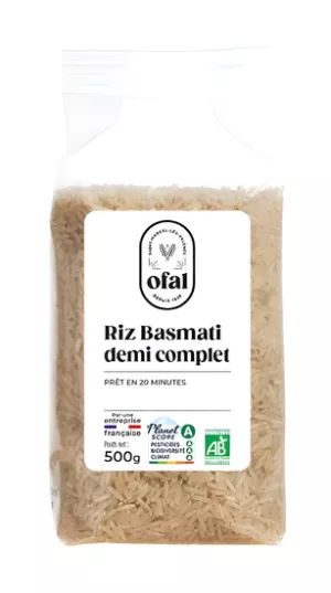 Riz Basmati Demi Complet 500g - Ofal