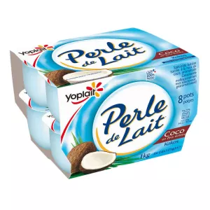 Yogurt iliyotengenezwa nazi ya nazi ya maziwa 8x125g - PERLE DE LAIT