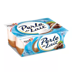 Yaourt aromatisé sur lit de crème de marron PERLE DE LAIT 4x125g - YOPLAIT