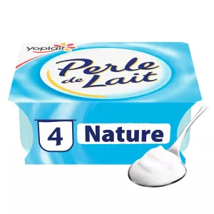Yaourt brassé nature PERLE DE LAIT 4x125g - YOPLAIT