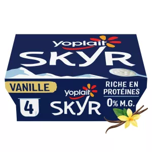 Yaourt protéiné vanille 0% MG SKYR 4x100g - YOPLAIT