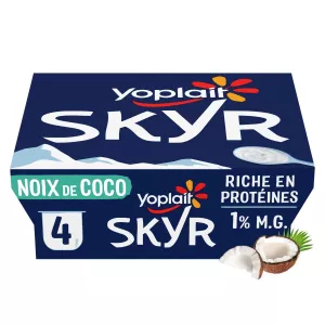 Yaourt protéiné coco 1% MG SKYR 4x100g - YOPLAIT