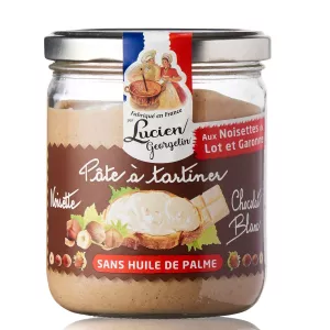 Pâte à Tartiner Noisette Du Lot Et Garonne Et Chocolat Blanc  Sans Huile De Palme 400g - LUCIEN GEORGELIN