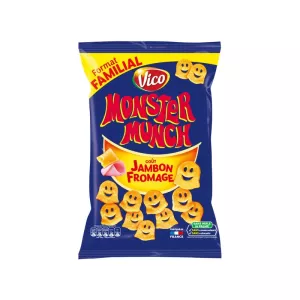 Monster Munch Patatas Fritas Sabor Jamón Queso, 85g - MONSTER MUNCH