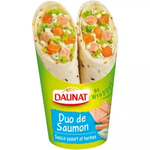 Дуо роллы с лососем и соусом из йогурта и трав 2 ролла - 190 г - DAUNAT