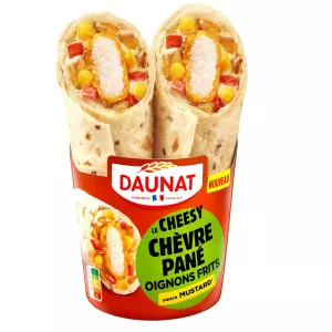 Wrap Le Cheesy Chèvre Pané Oignons Frits Sauce Mustard 180g - Daunat