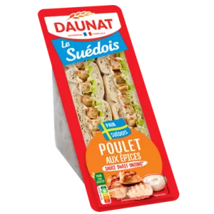 Le Suedois Poulet Sandwich Poulet Aux Epices 135g - Daunat
