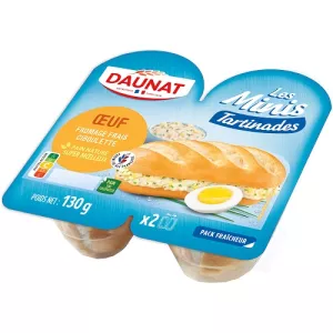 Tartinades œuf Fromage Frais Ciboulette 130g - Daunat