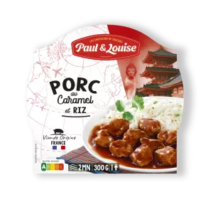 Porc au Caramel et Riz,  300g - PAUL & LOUISE