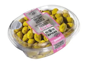 Olives Vertes Cassées à l'Ail 250g - TROPIC APERO