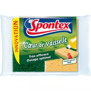 Eponge coeur de vaisselle  x2 - SPONTEX