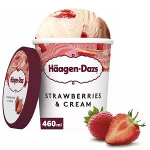 آيس كريم بالفراولة والكريمة في علبة 460 ml - HÄAGEN-DAZS